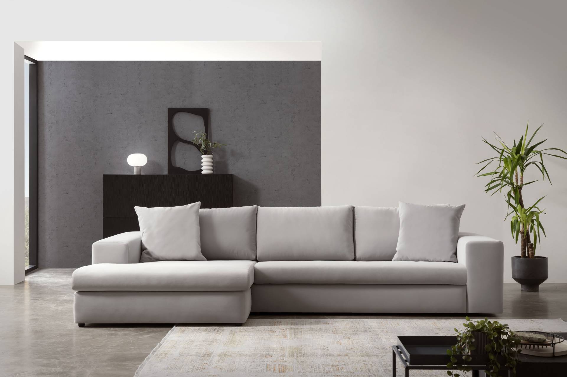 andas Ecksofa »SLEETLAND XXL in Samtvelours oder Vintage-Leder-Optik, L-Form,«, besonders gross und bequem andas Ecksofa »SLEETLAND XXL in Samtvelours oder Vintage-Leder-Optik, L-Form,«, besonders gross und bequem von andas