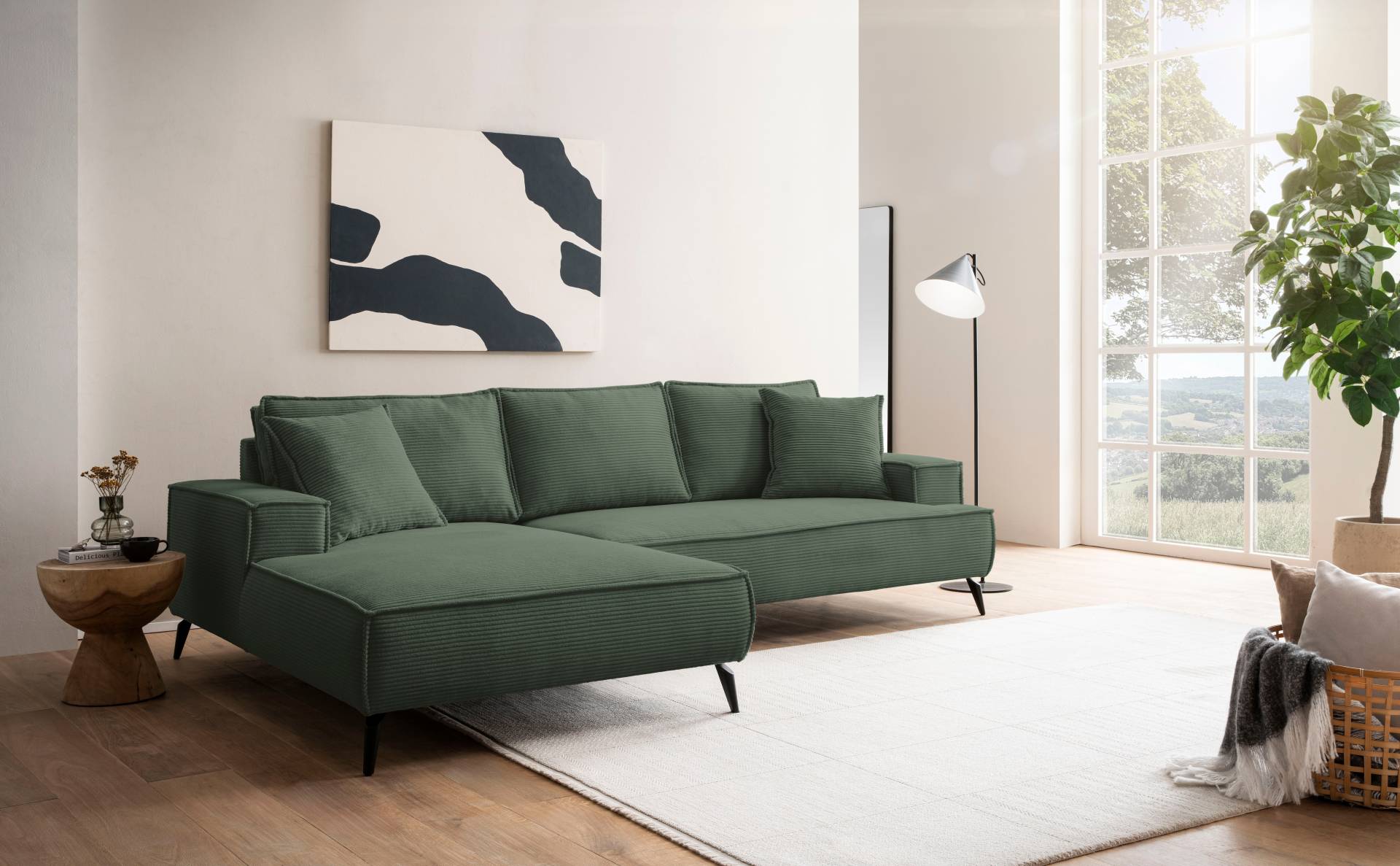andas Ecksofa »TVINNU, L-Form in Cord, Sofa«, wahlweise Recamiere rechts/links, schwarze Füsse, bequemer Sitzkomfort andas Ecksofa »TVINNU, L-Form in Cord, Sofa«, wahlweise Recamiere rechts/links, schwarze Füsse, bequemer Sitzkomfort von andas