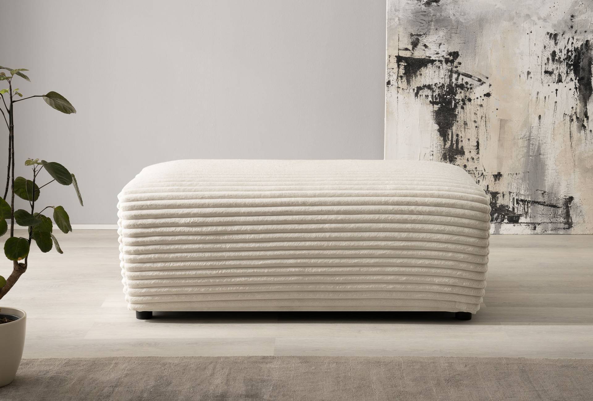 andas Hocker »BAKELS, Polsterhocker in Cord oder Boucle-Stoff«, zur Serie BAKELS, Hocker stellbar zum Schlafsofa (Krokodilverbinder) von andas