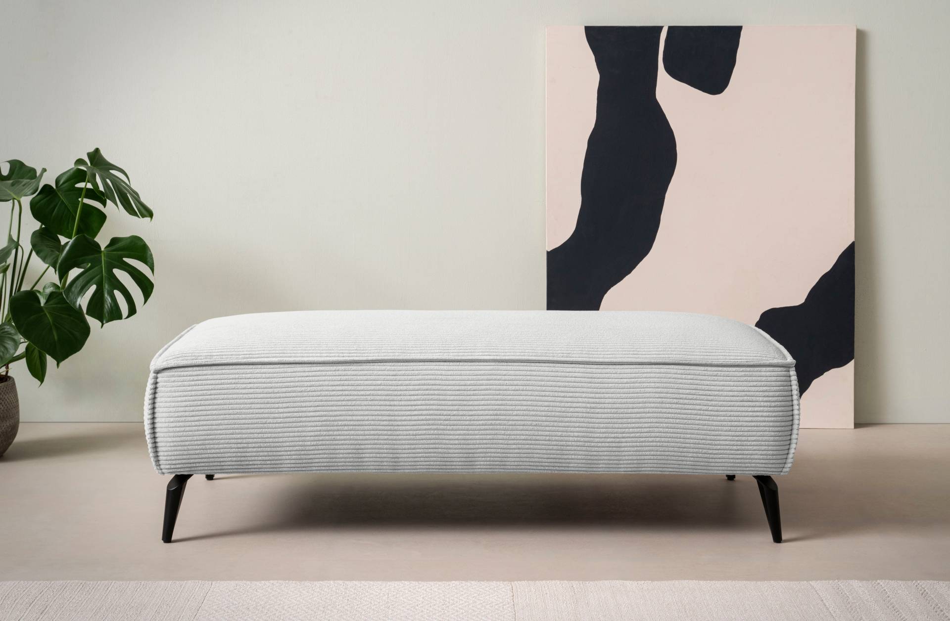 andas Hocker »TVINNU, mit Kedernaht in Cord«, zur Serie TVINNU, gemütlicher Sitzkomfort, rechteckig, schwarze Füsse von andas