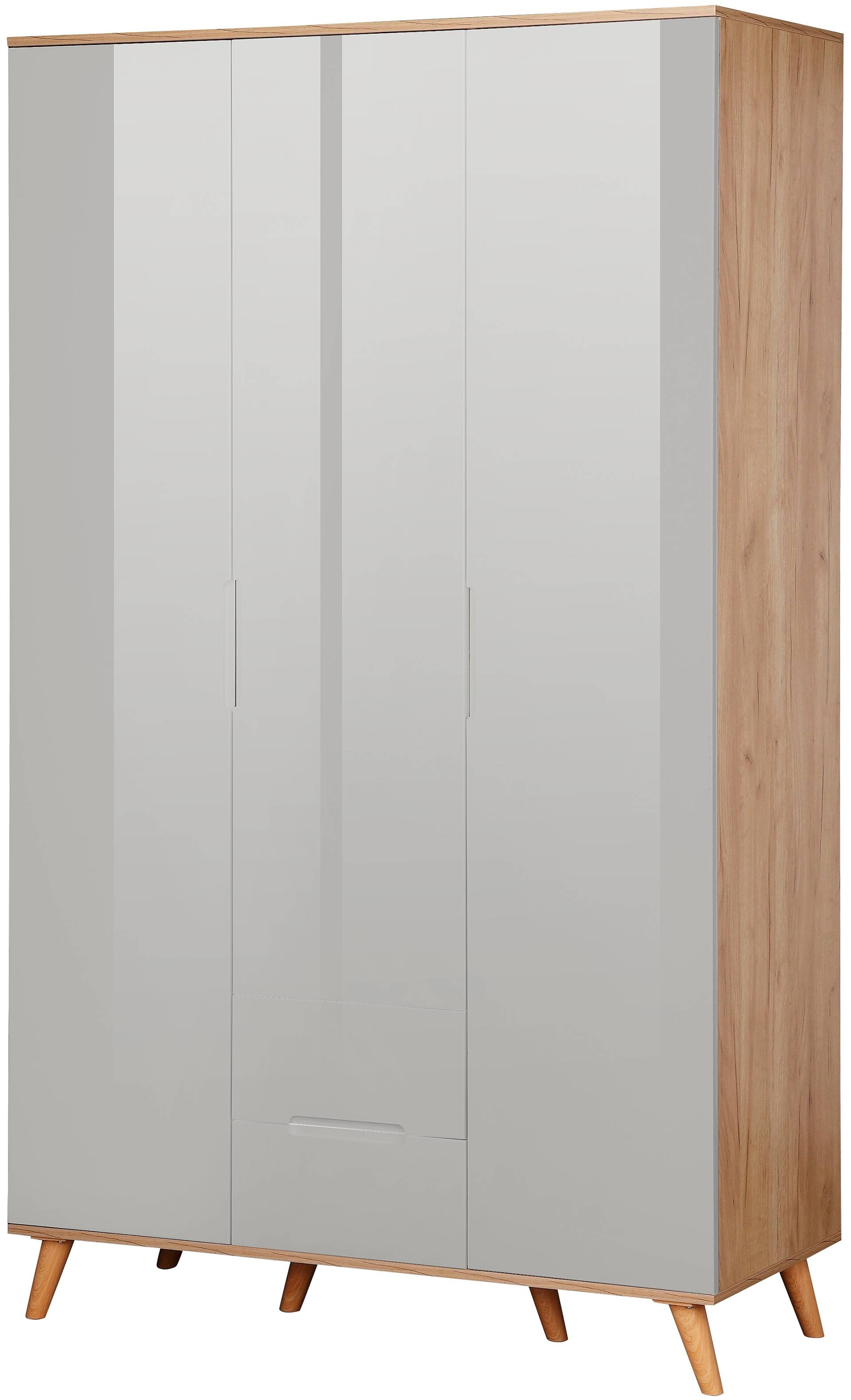 andas Kleiderschrank »Lund Schlafzimmerschrank Bestseller im skandinavischem Design«, Garderobenschrank mit Premium Innenausstattung, Breite 120cm von andas