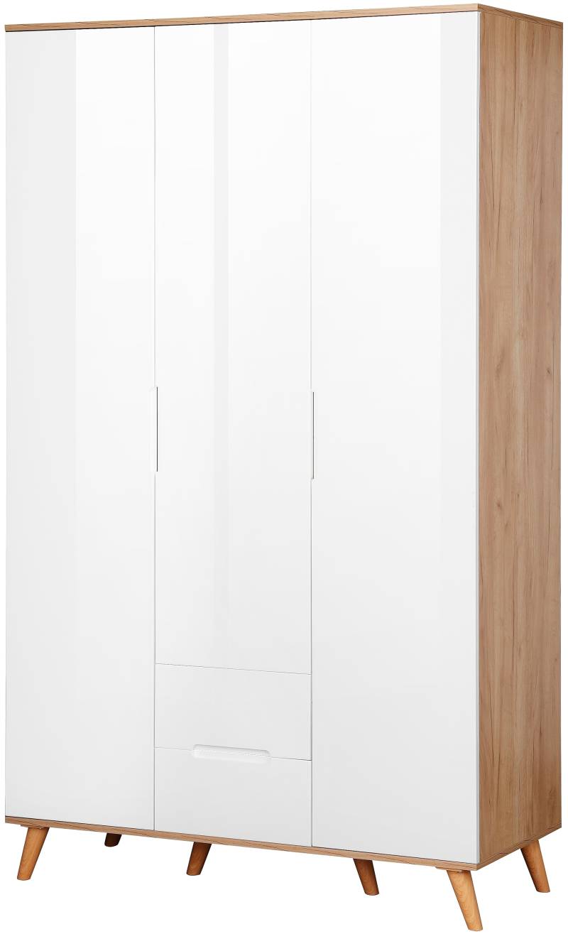 andas Kleiderschrank »Lund Schlafzimmerschrank Bestseller im skandinavischem Design«, Garderobenschrank mit Premium Innenausstattung, Breite 120cm von andas