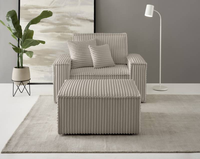 andas Loveseat »Finnley«, (2 St.), Loveseat und Hocker im Set, passend zur Polster-Serie Finnley von andas