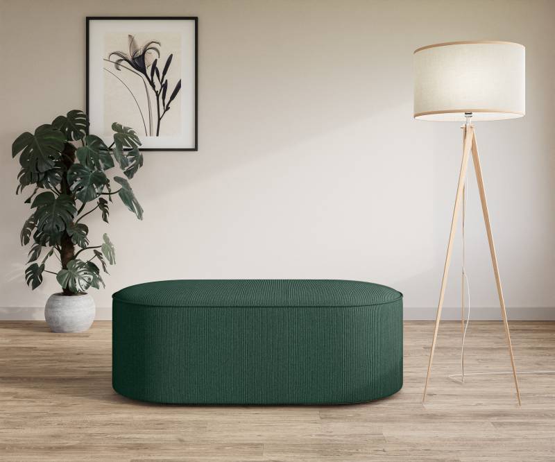 andas Polsterhocker »EIVIND Sitzhocker, Masse: B/T/H: 142/70/48 cm«, auch in Bouclé und Feincord, mit Wellenunterfederung von andas