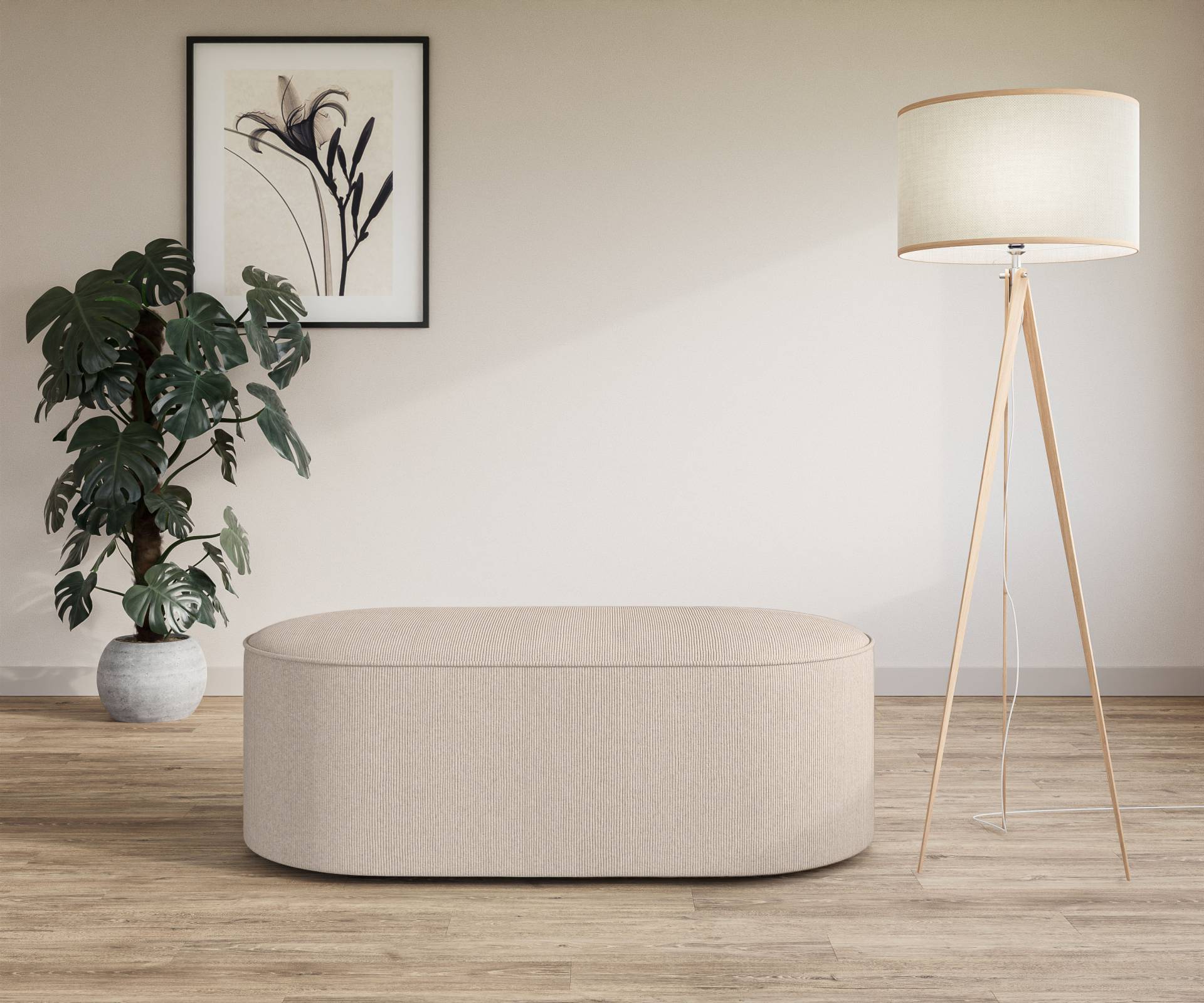 andas Polsterhocker »EIVIND Sitzhocker, Masse: B/T/H: 142/70/48 cm«, auch in Bouclé und Feincord, mit Wellenunterfederung andas Polsterhocker »EIVIND Sitzhocker, Masse: B/T/H: 142/70/48 cm«, auch in Bouclé und Feincord, mit Wellenunterfederung von andas