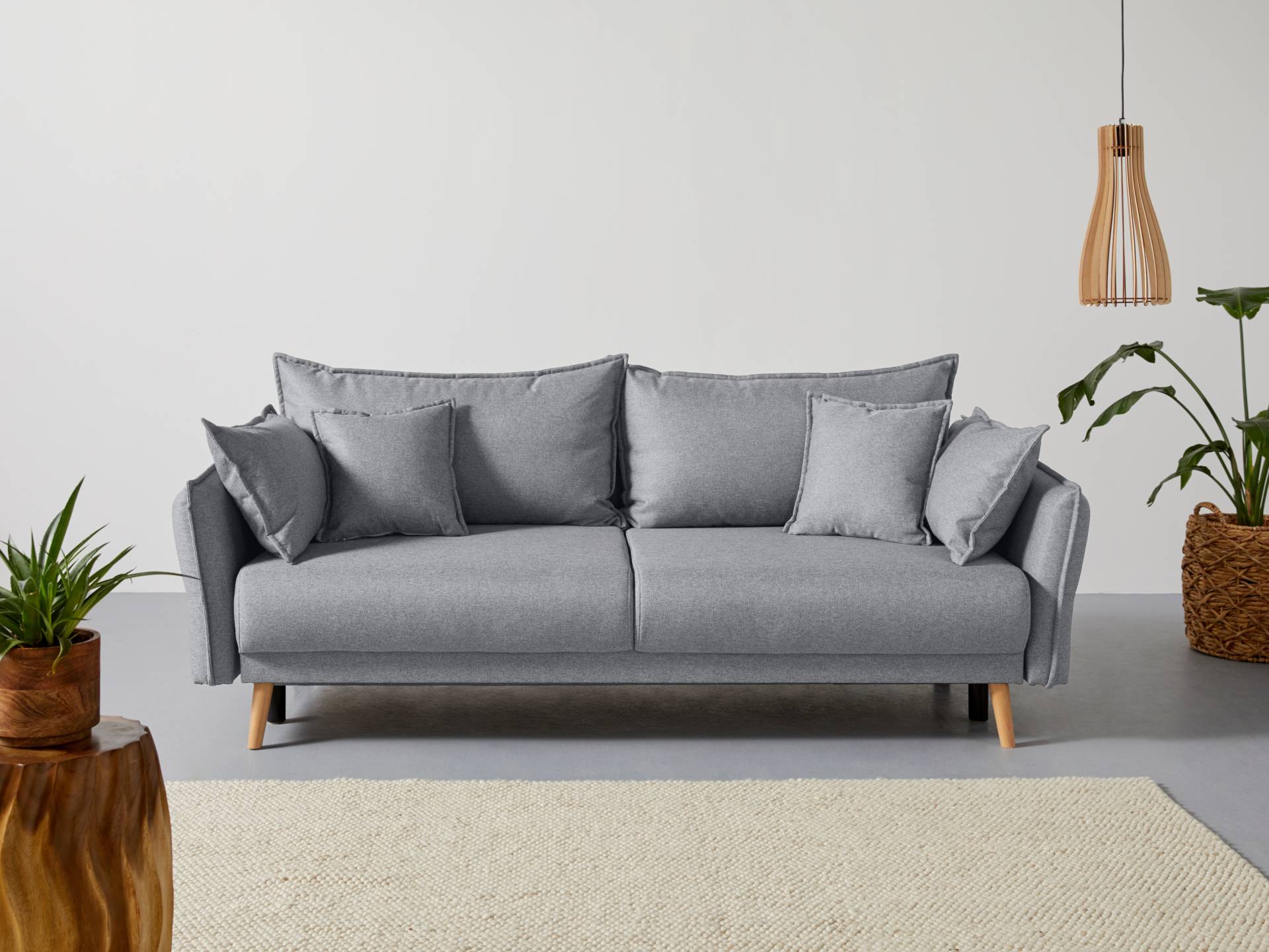 Home affaire Schlafsofa »Granbo«, incl. Bettfunktion und Bettkasten, Federkern-Polsterung, Seitentasche von home affaire