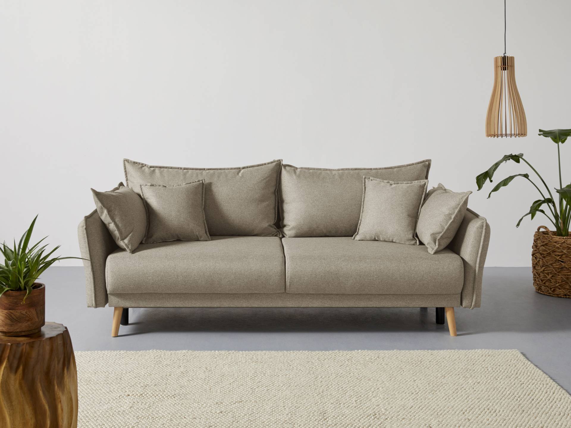 Home affaire Schlafsofa »Granbo«, incl. Bettfunktion und Bettkasten, Federkern-Polsterung, Seitentasche von home affaire