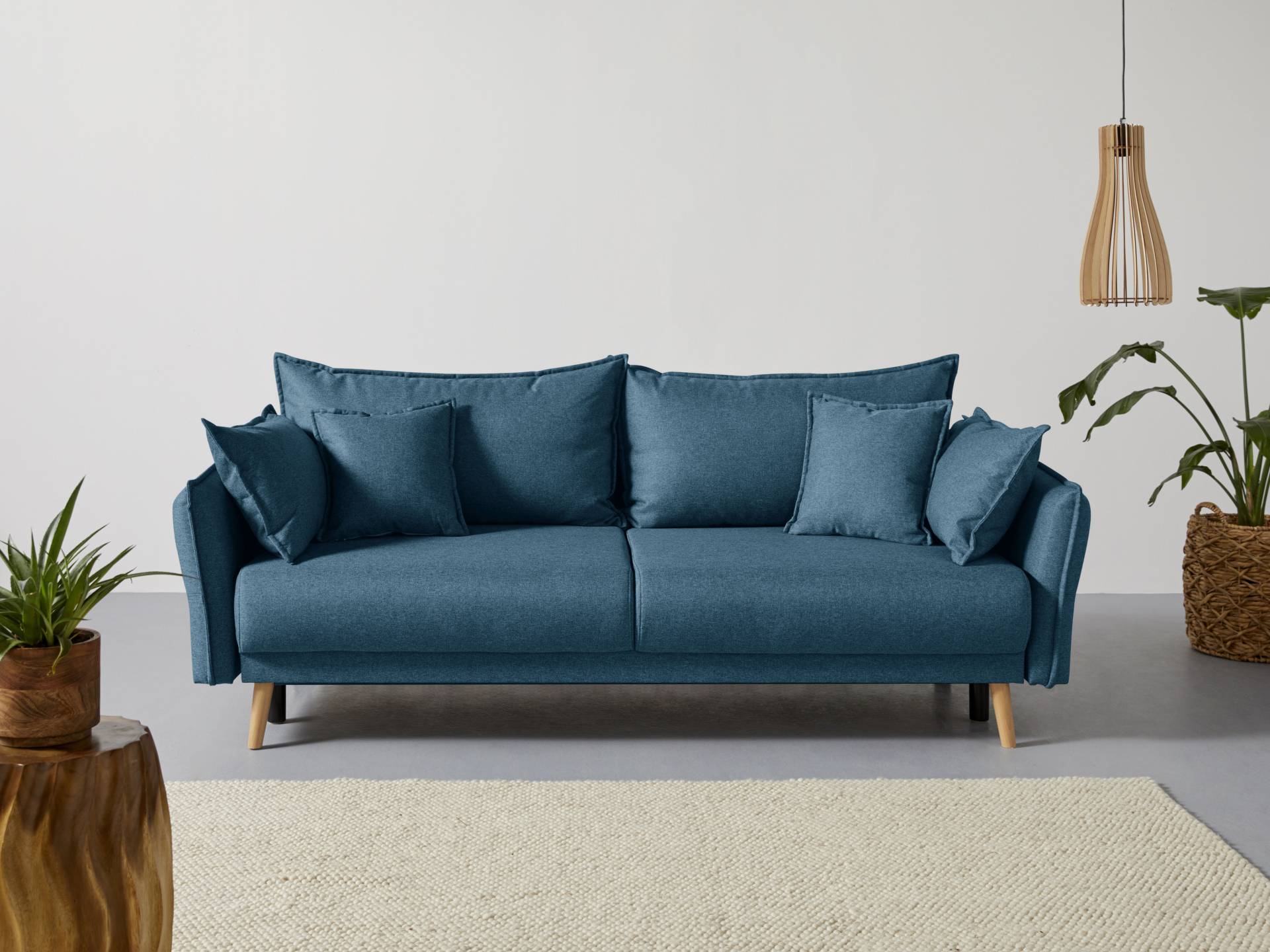 Home affaire Schlafsofa »Granbo«, incl. Bettfunktion und Bettkasten, Federkern-Polsterung, Seitentasche von home affaire