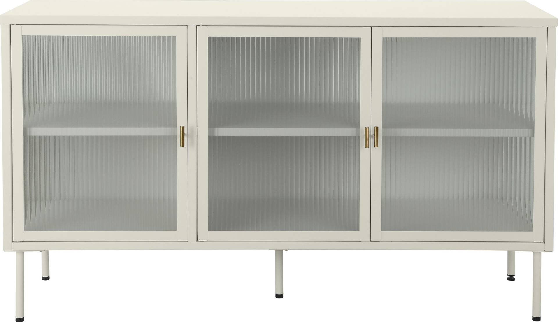 andas Sideboard »Aubres«, Pulverbeschichtet aus Metall, mit drei Glastüren und Einlegeböden von andas