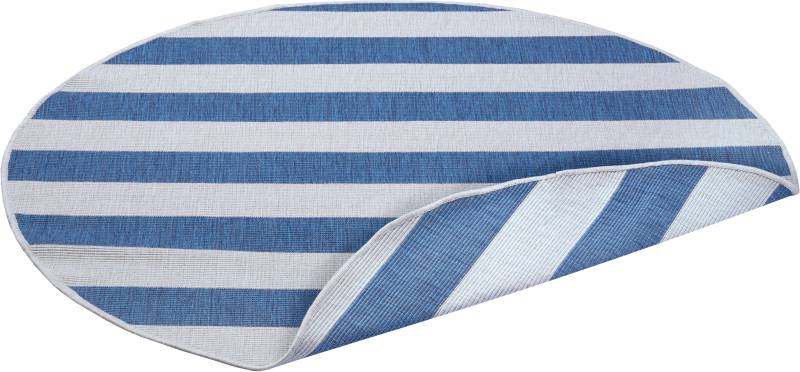 my home Teppich »Alan Wendeteppich«, rund, 5 mm Höhe, Beidseitig nutzbar, Streifen, Scandi, wetterfest, für In- und Outdoor von My Home