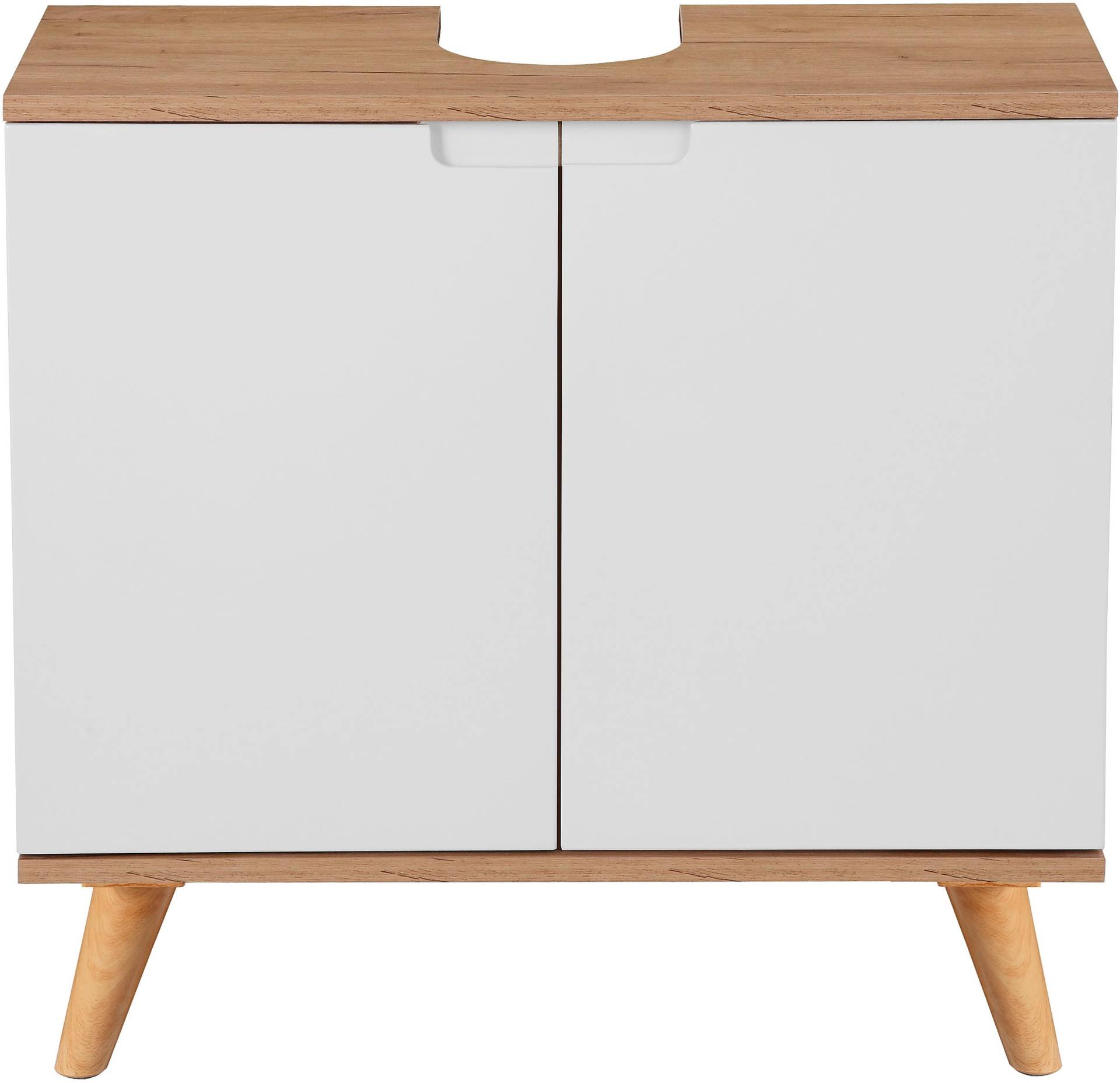welltime Waschbeckenunterschrank »Lund Badunterschrank für wandhängende Waschbecken WC Unterschrank«, Badezimmerschrank WBU Breite 65cm mit Siphonausschnitt Badschrank von welltime