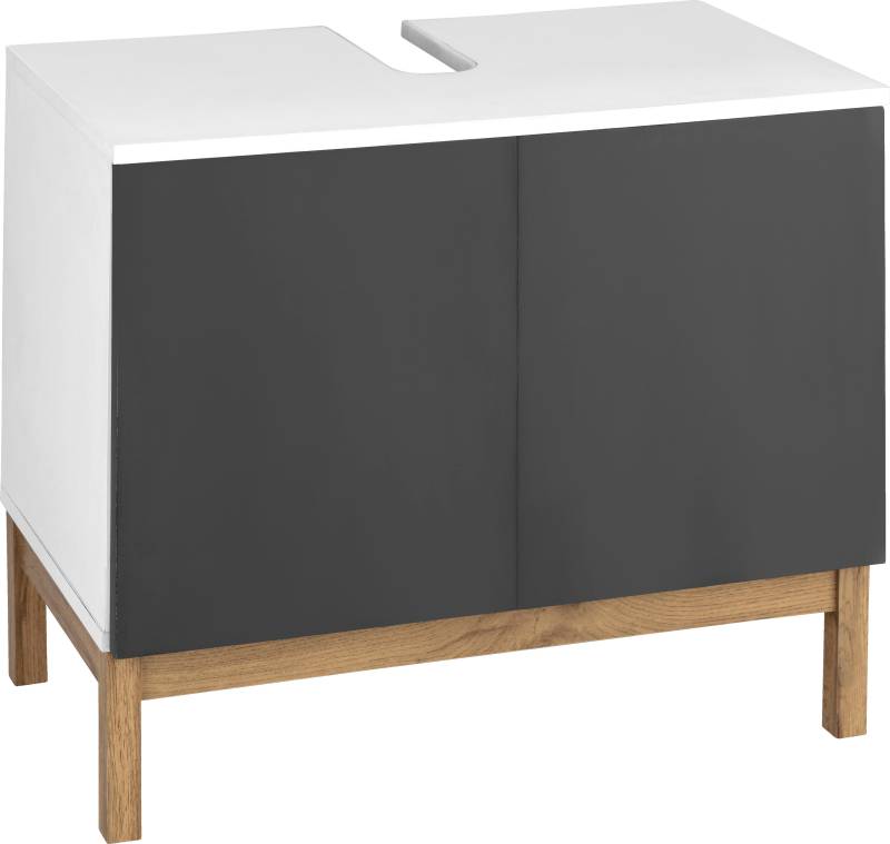 welltime Waschbeckenunterschrank »Stian«, mit 2 Türen und Siphonausschnitt, Breite 60 cm, Höhe 55,5 cm von welltime