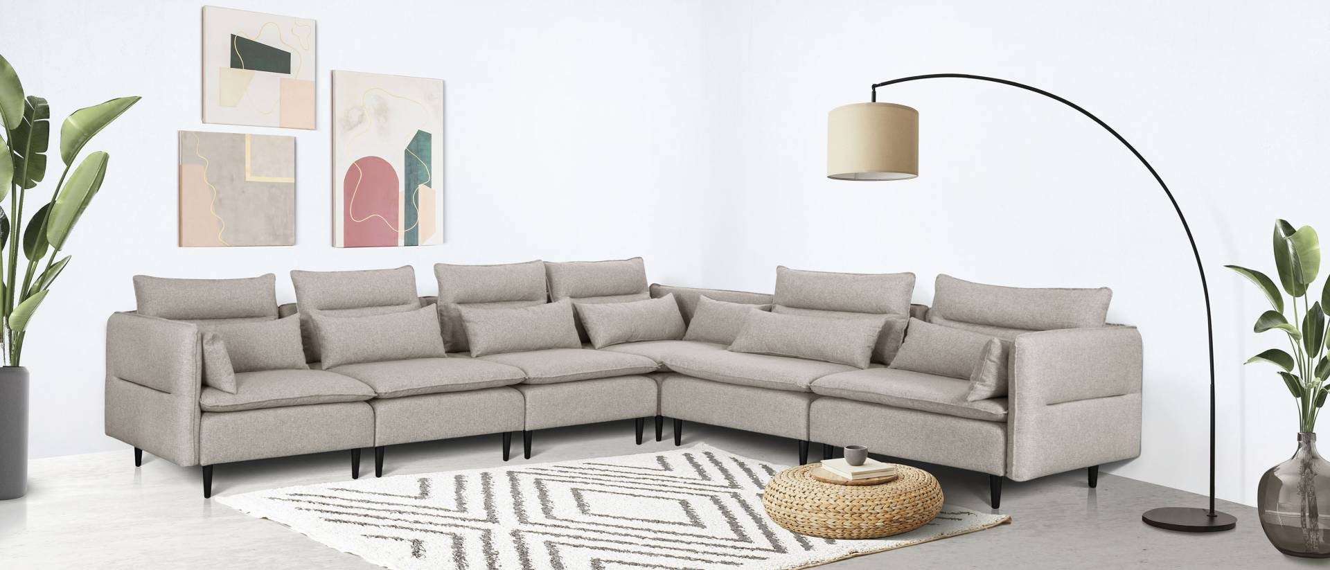andas Ecksofa »ALVIK L-Form«, zusammengesetzt aus Modulen, erweiterbar mit Modulen der Serie von andas