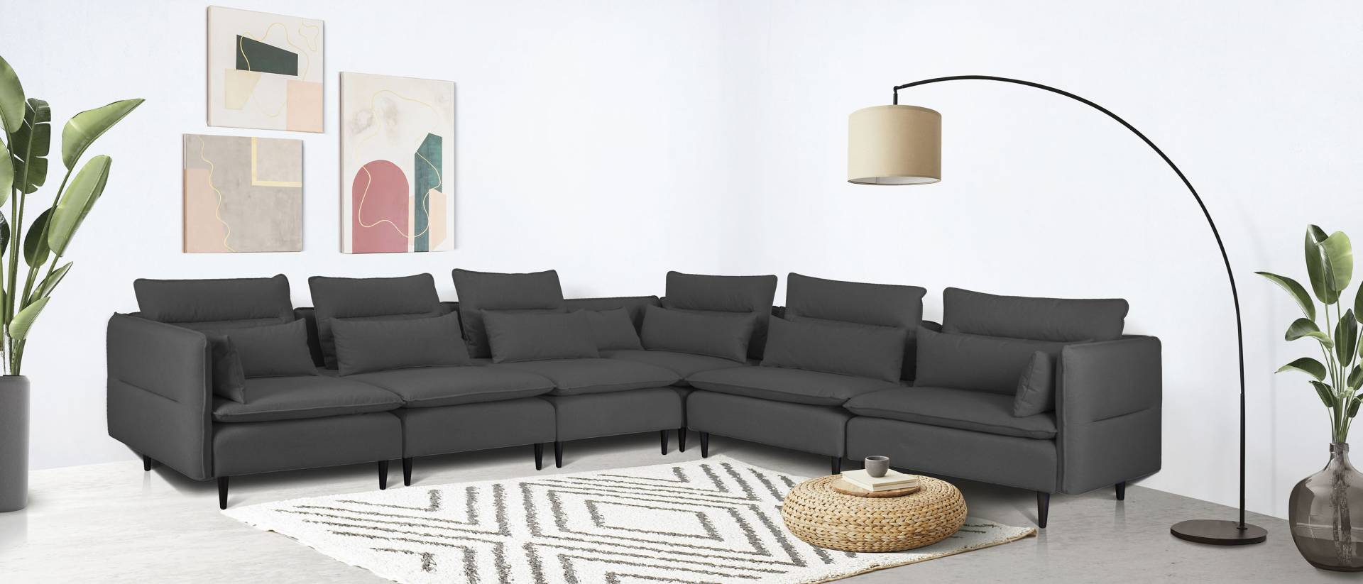 andas Ecksofa »ALVIK L-Form«, zusammengesetzt aus Modulen, erweiterbar mit Modulen der Serie von andas