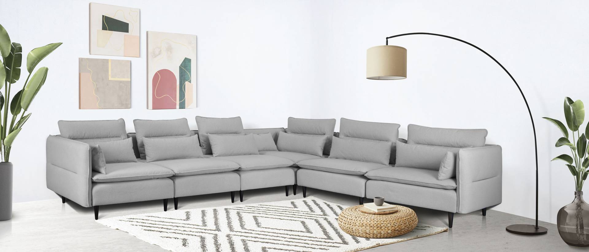 andas Ecksofa »ALVIK L-Form«, zusammengesetzt aus Modulen, erweiterbar mit Modulen der Serie von andas
