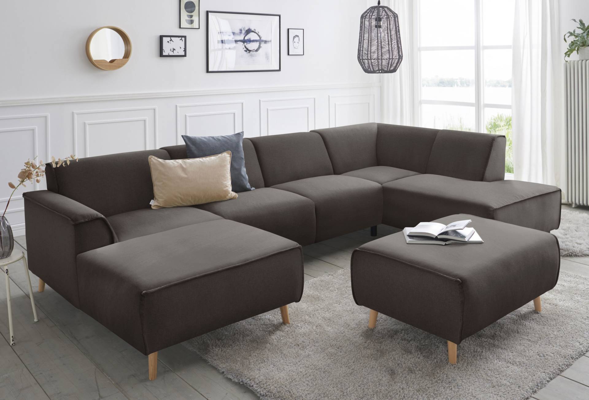 andas Wohnlandschaft »Janek U-Form«, mit Federkern und Keder in scandinavischem Design andas Wohnlandschaft »Janek U-Form«, mit Federkern und Keder in scandinavischem Design von andas