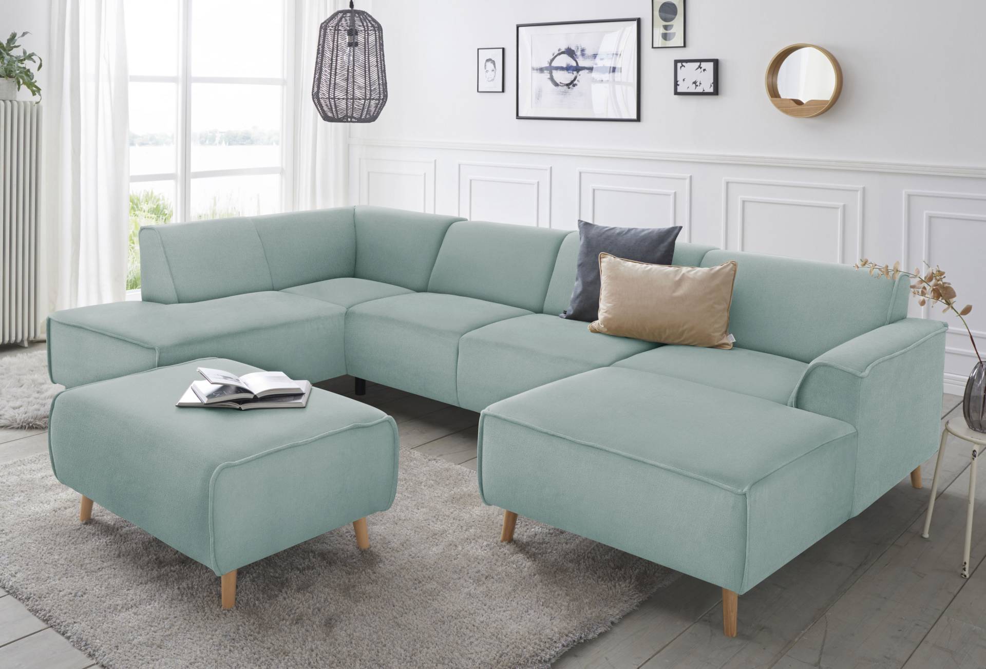 andas Wohnlandschaft »Janek U-Form«, mit Federkern und Keder in scandinavischem Design andas Wohnlandschaft »Janek U-Form«, mit Federkern und Keder in scandinavischem Design von andas