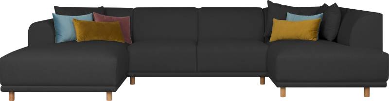 andas Wohnlandschaft »Maroon U-Form«, in skandinavischem Design, mit losen Kissen von andas