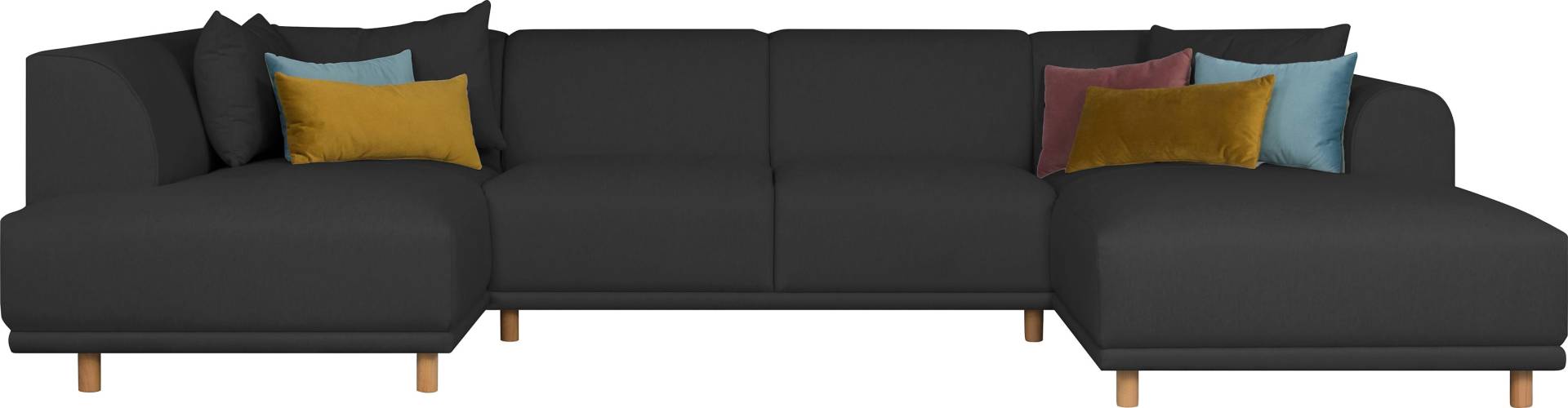 andas Wohnlandschaft »Maroon U-Form«, in skandinavischem Design, mit losen Kissen von andas