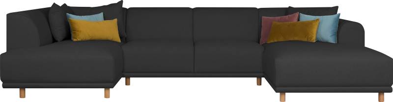 andas Wohnlandschaft »Maroon U-Form«, in skandinavischem Design, mit losen Kissen von andas