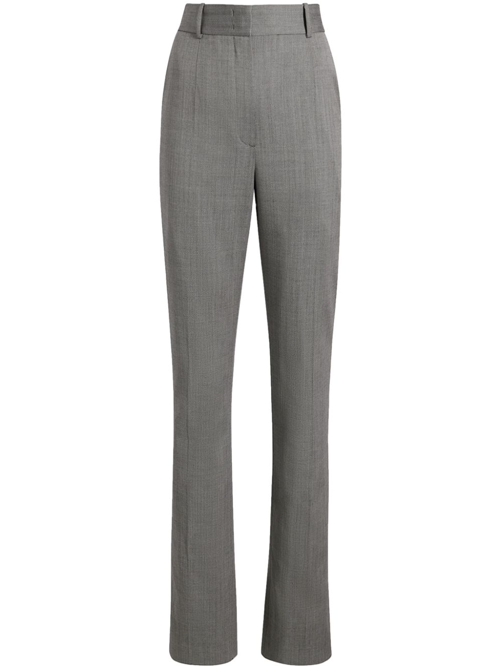 Another Tomorrow herringbone straight-leg trousers - Black von Another Tomorrow