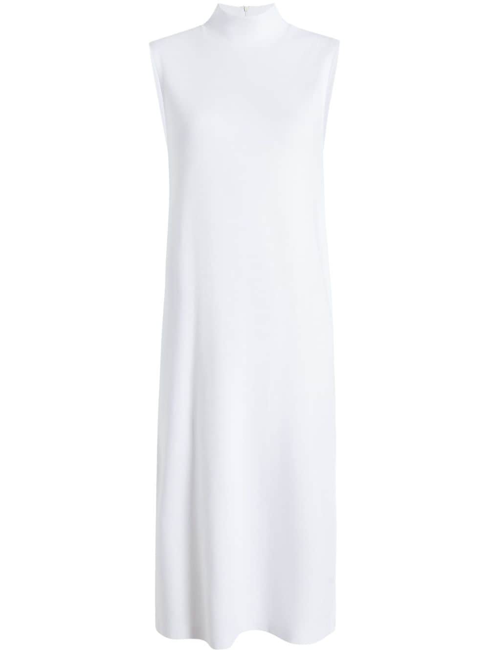 Another Tomorrow mock-neck cotton midi dress - White von Another Tomorrow