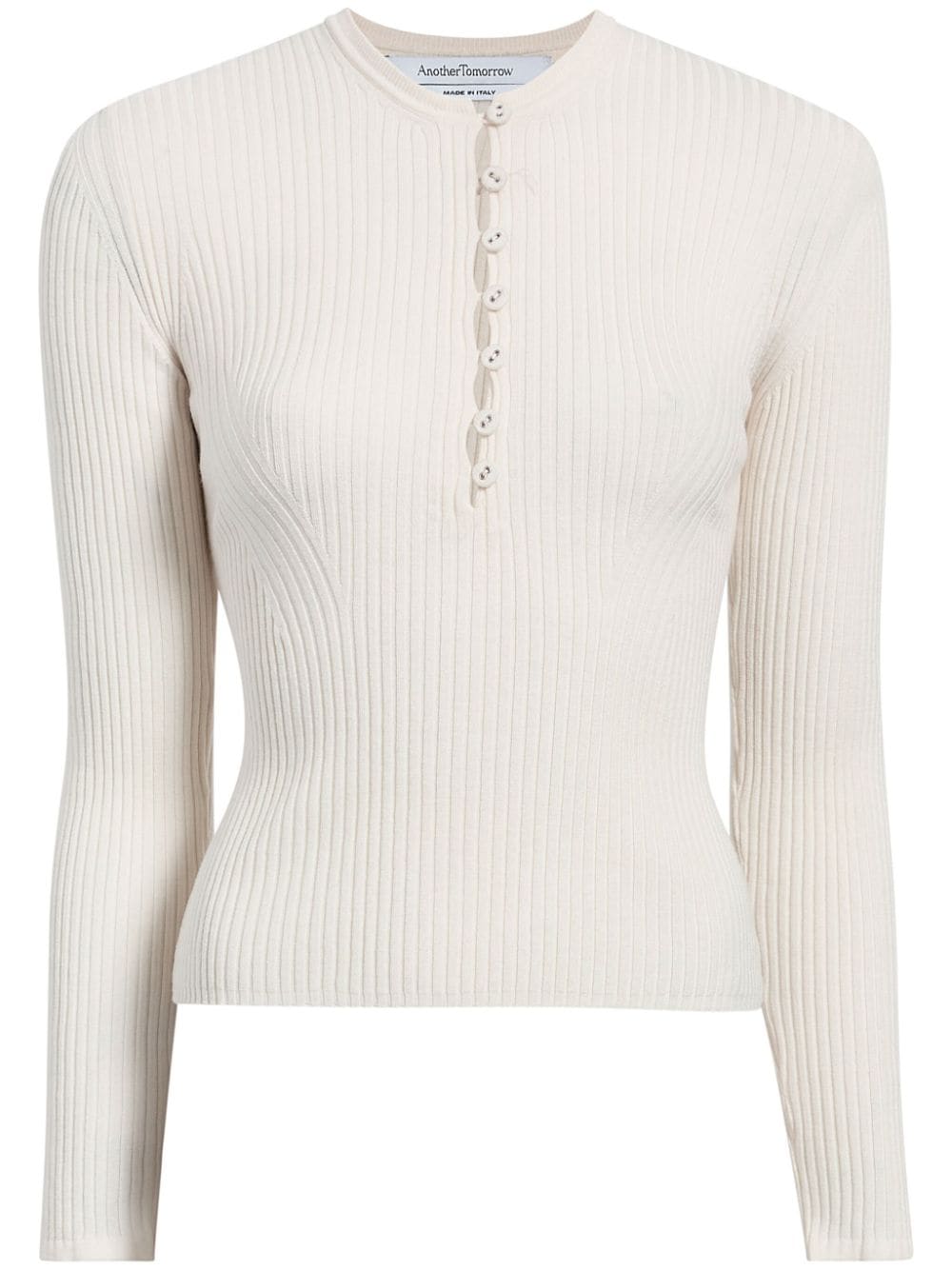Another Tomorrow ribbed-knit wool jumper - Neutrals von Another Tomorrow