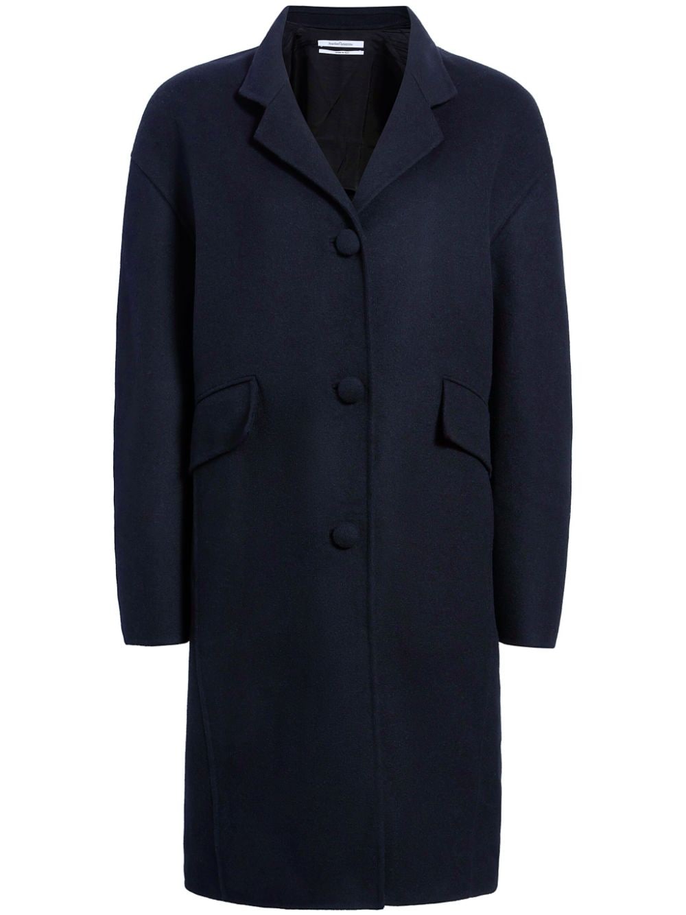 Another Tomorrow wool cocoon coat - Black von Another Tomorrow