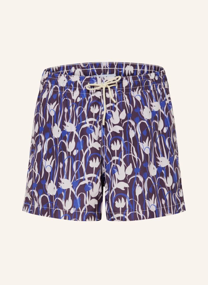 Arrels Barcelona Badeshorts Purple Tulips × Cecilia Carsted blau von arrels BARCELONA