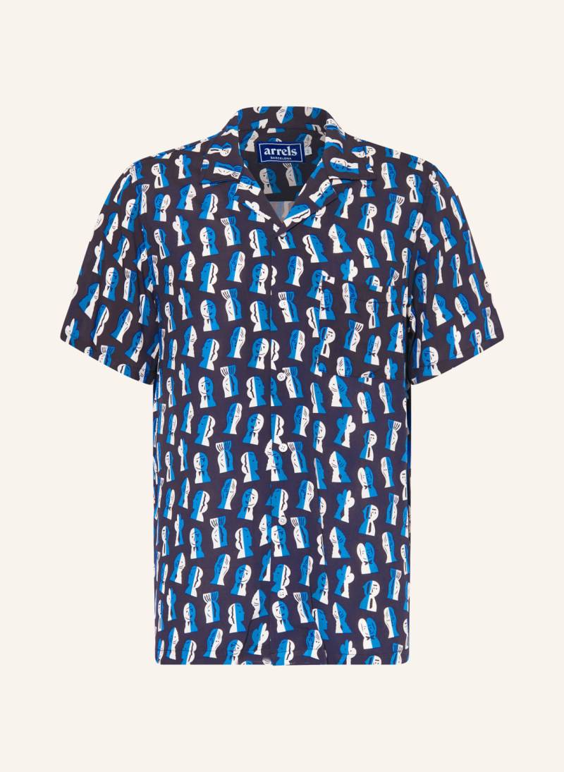 Arrels Barcelona Resorthemd Navy Papier Decoupe × Severin Millet Comfort Fit blau von arrels BARCELONA