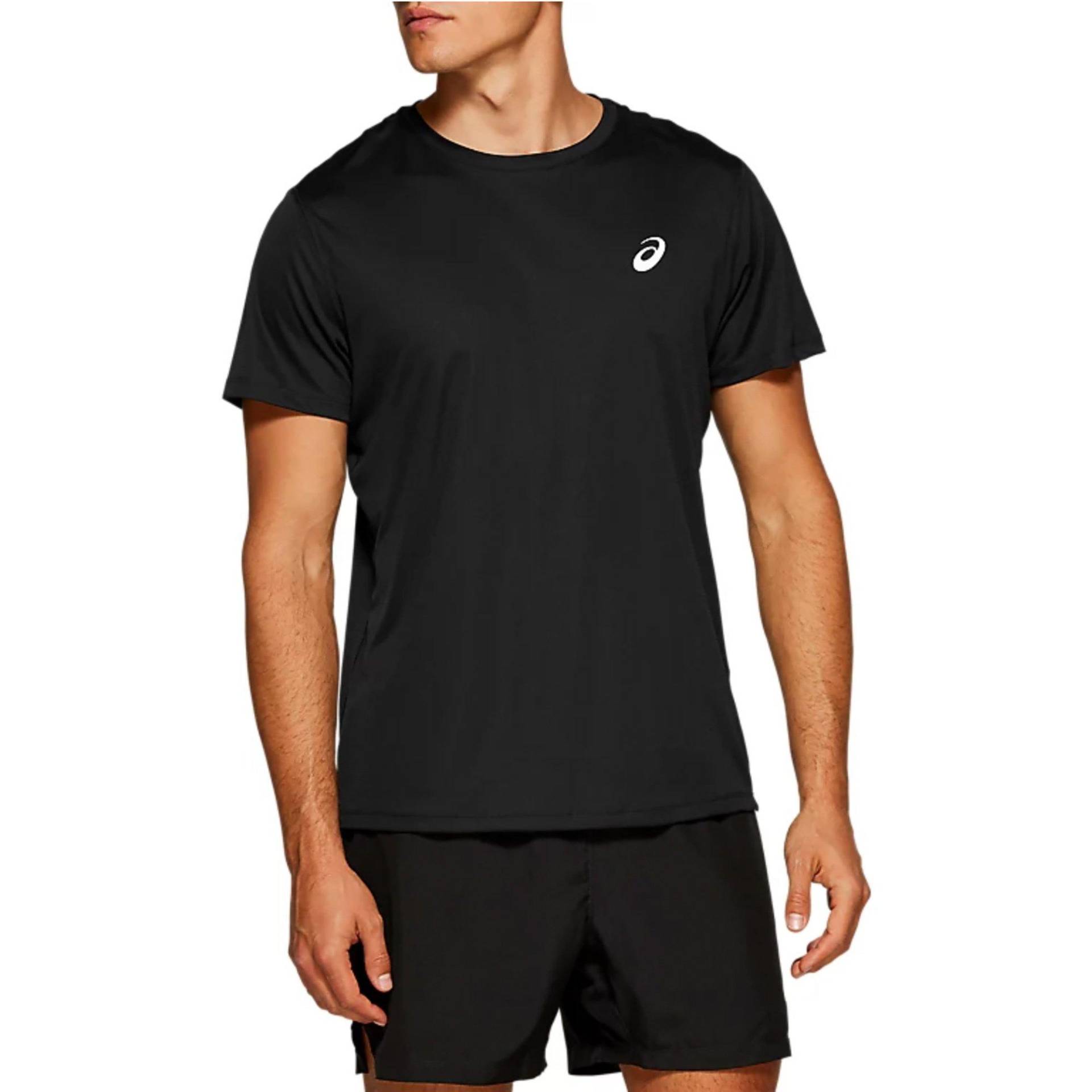 T-shirt, Rundhals, Kurzarm Herren Black S von asics