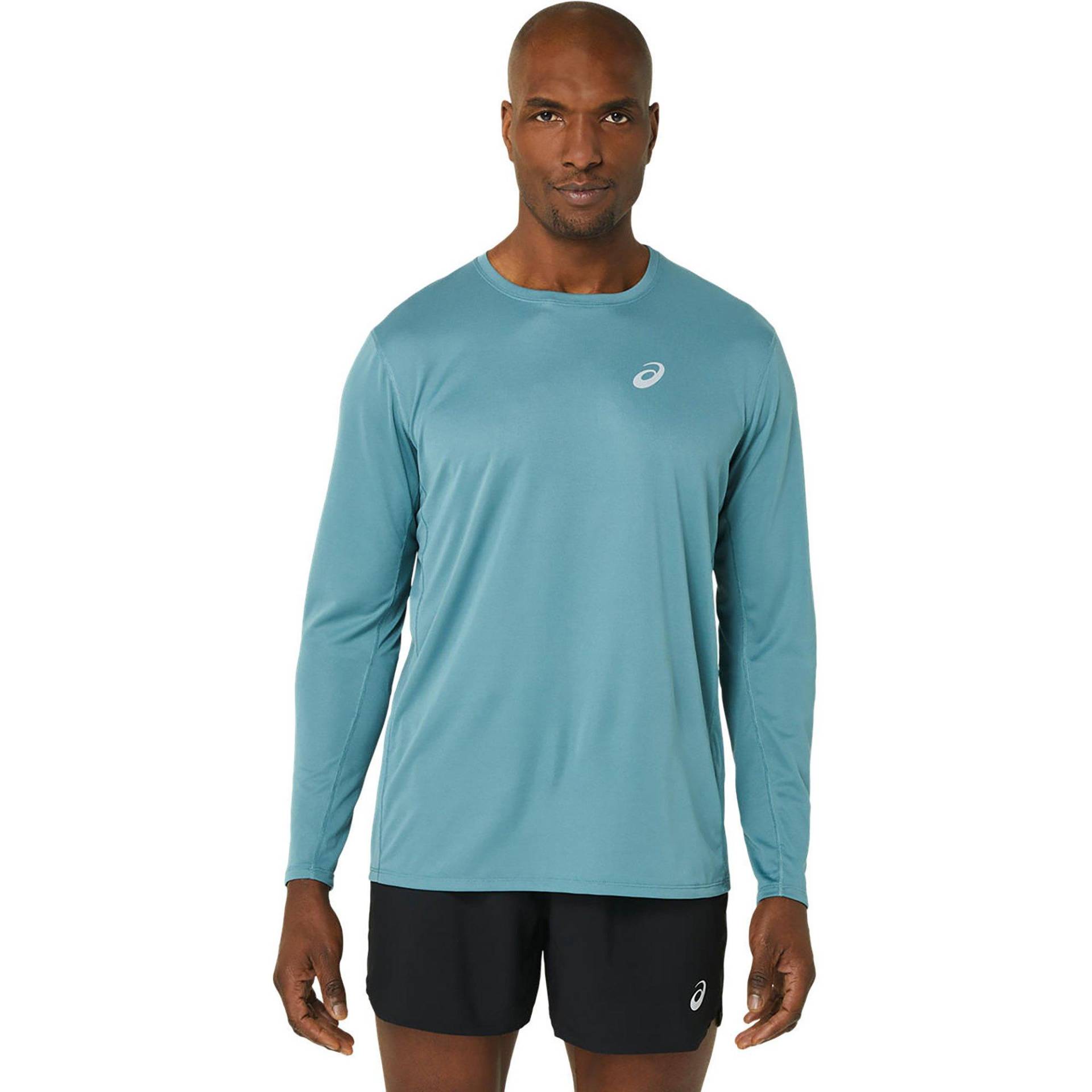 T-shirt, Rundhals, Langarm Herren Blau S von asics