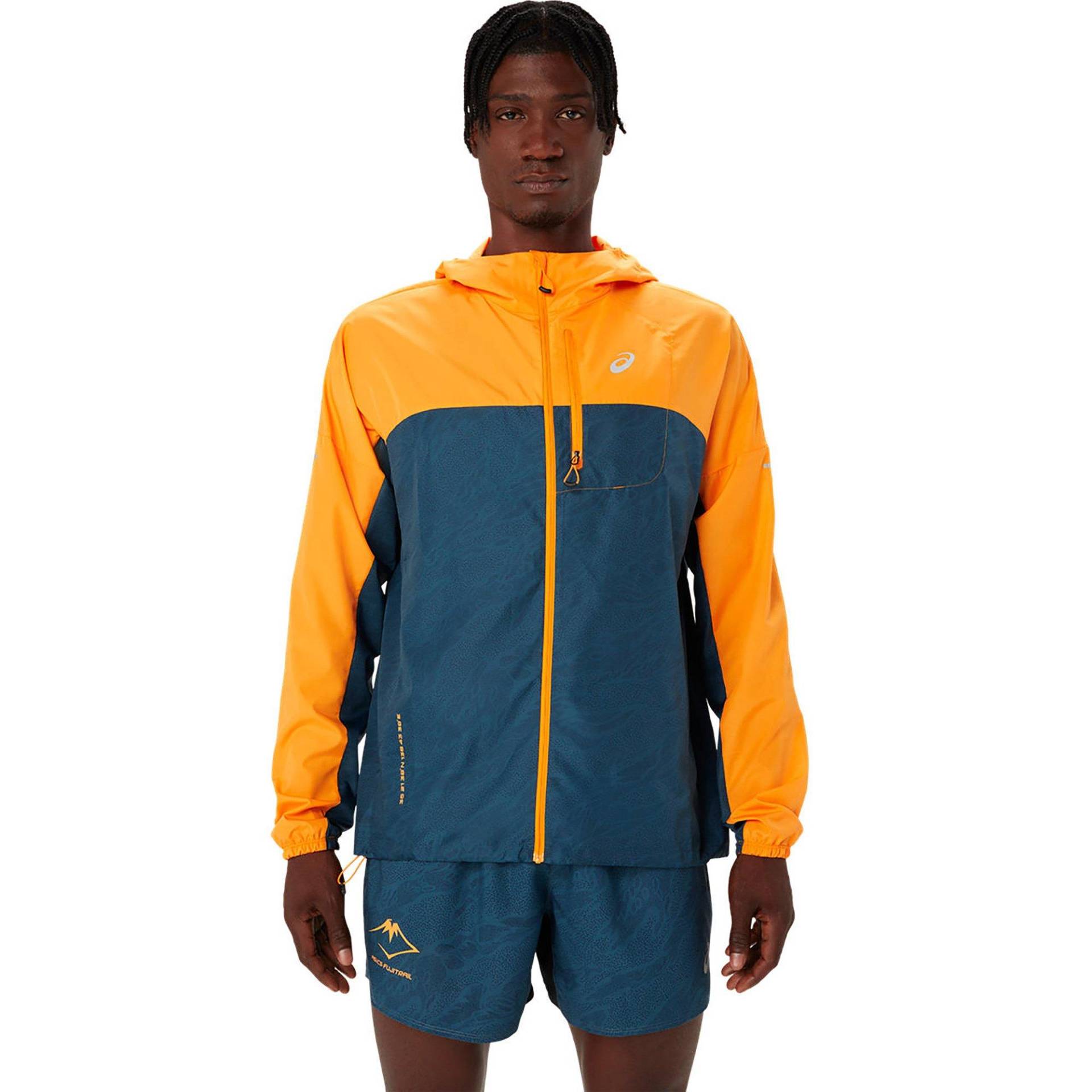 Windjacke Mit Kapuze Herren Orange L von asics