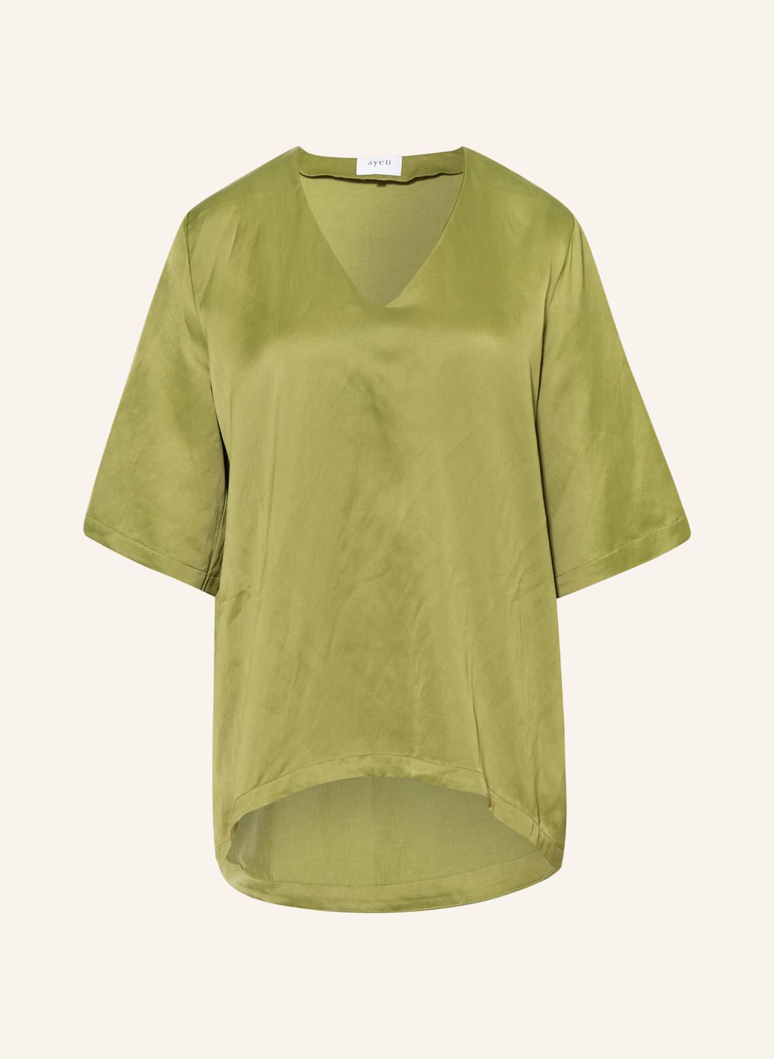 Ayen Blusenshirt Mit Leinen Und 3/4-Arm gruen von ayen