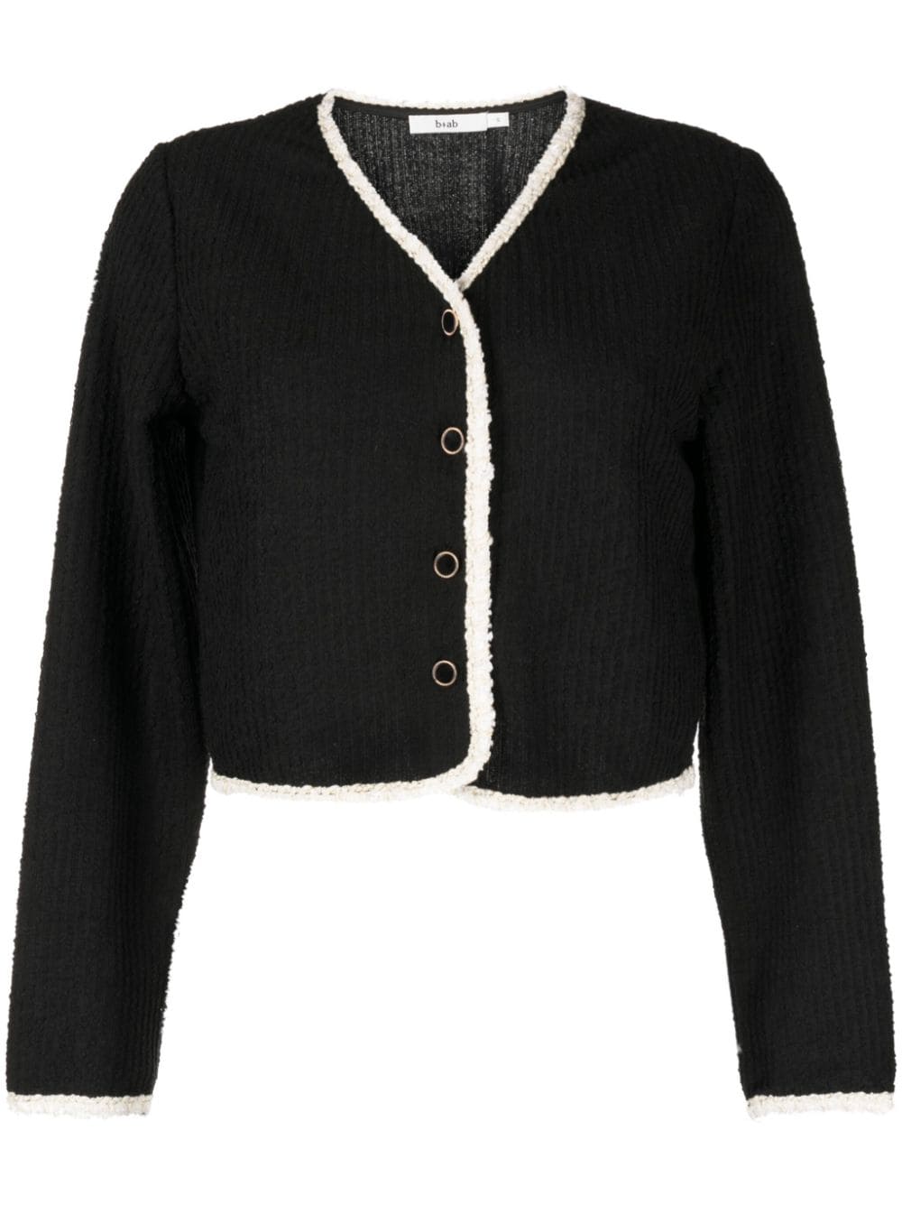 b+ab V-neck contrasting-trim cardigan - Black von b+ab