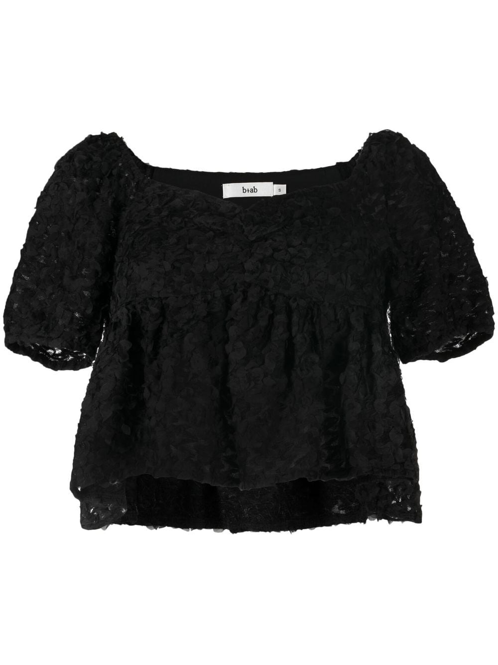 b+ab appliqué puff-sleeve blouse - Black von b+ab