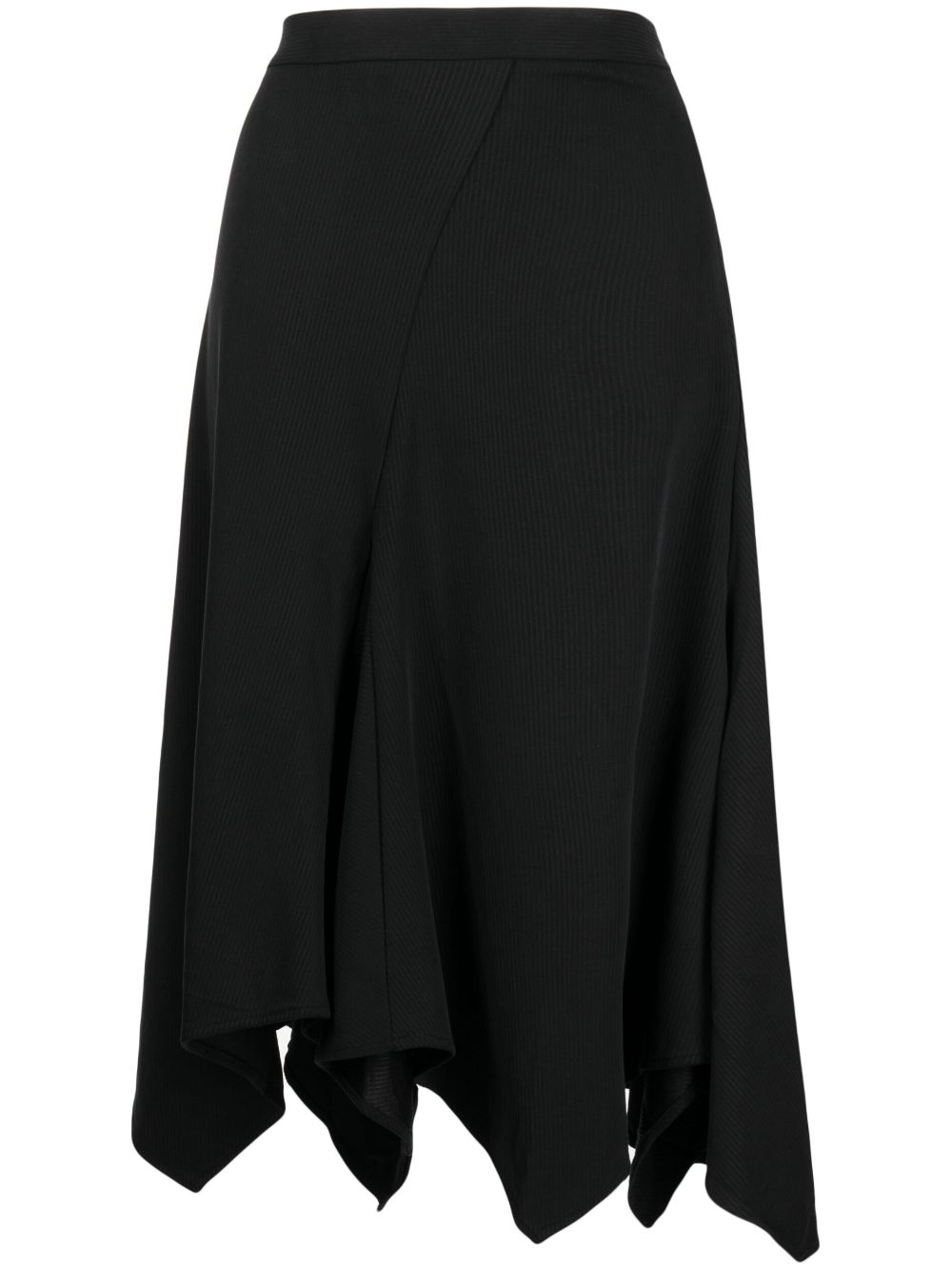 b+ab asymmetric ribbed-knit midi skirt - Black von b+ab