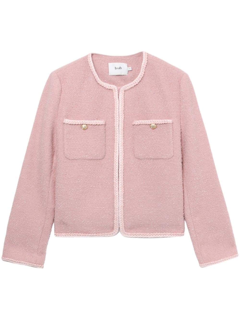 b+ab braided-trim tweed jacket - Pink von b+ab