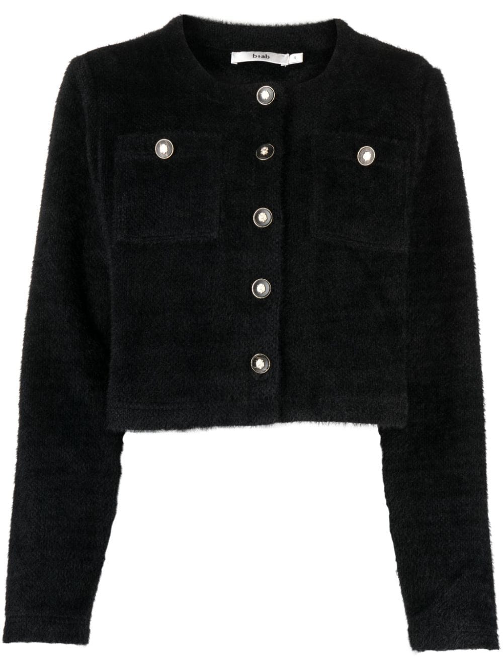 b+ab brushed crew-neck cardigan - Black von b+ab