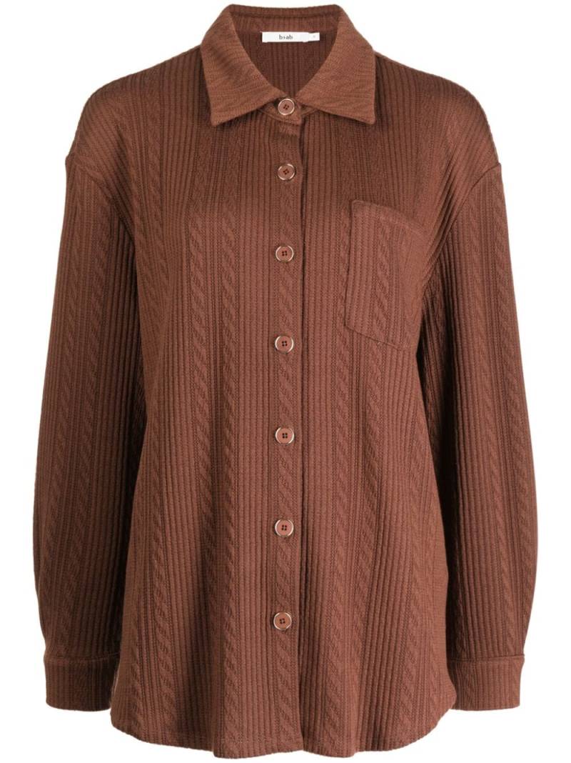 b+ab cable-knit textured-finish shirt - Brown von b+ab