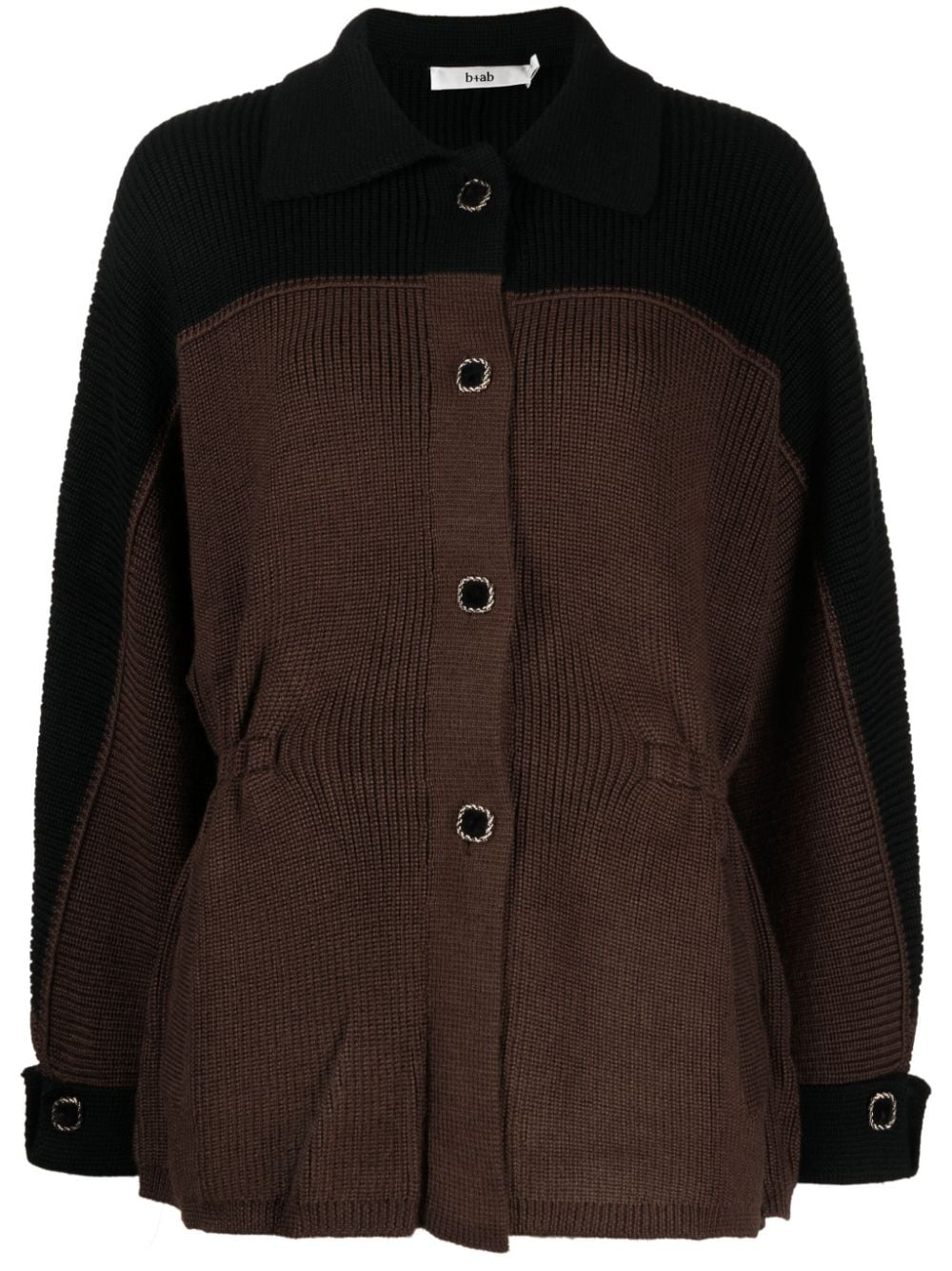 b+ab colour-block button-up cardigan - Brown von b+ab