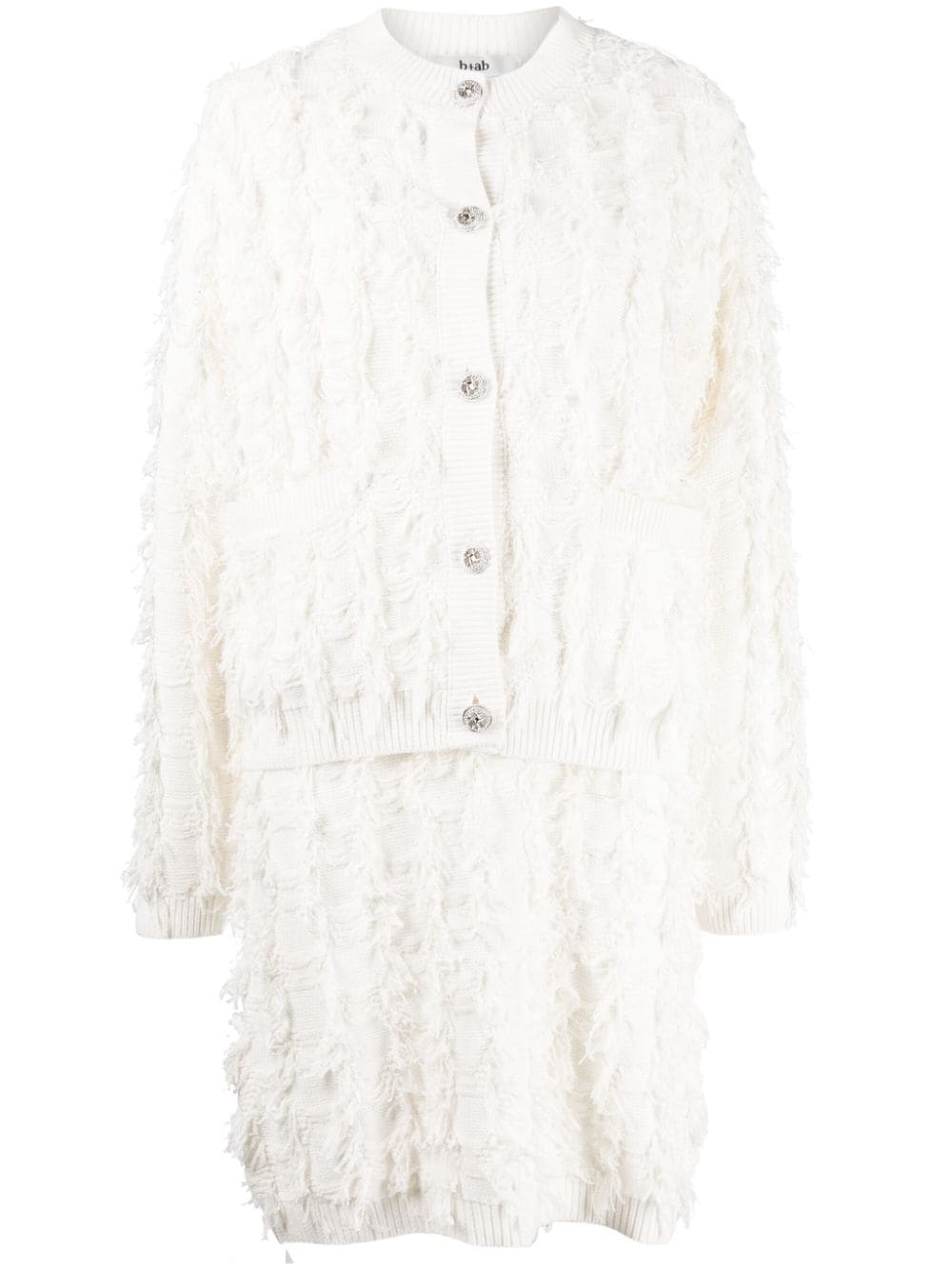 b+ab cotton button-up cardigan - White von b+ab