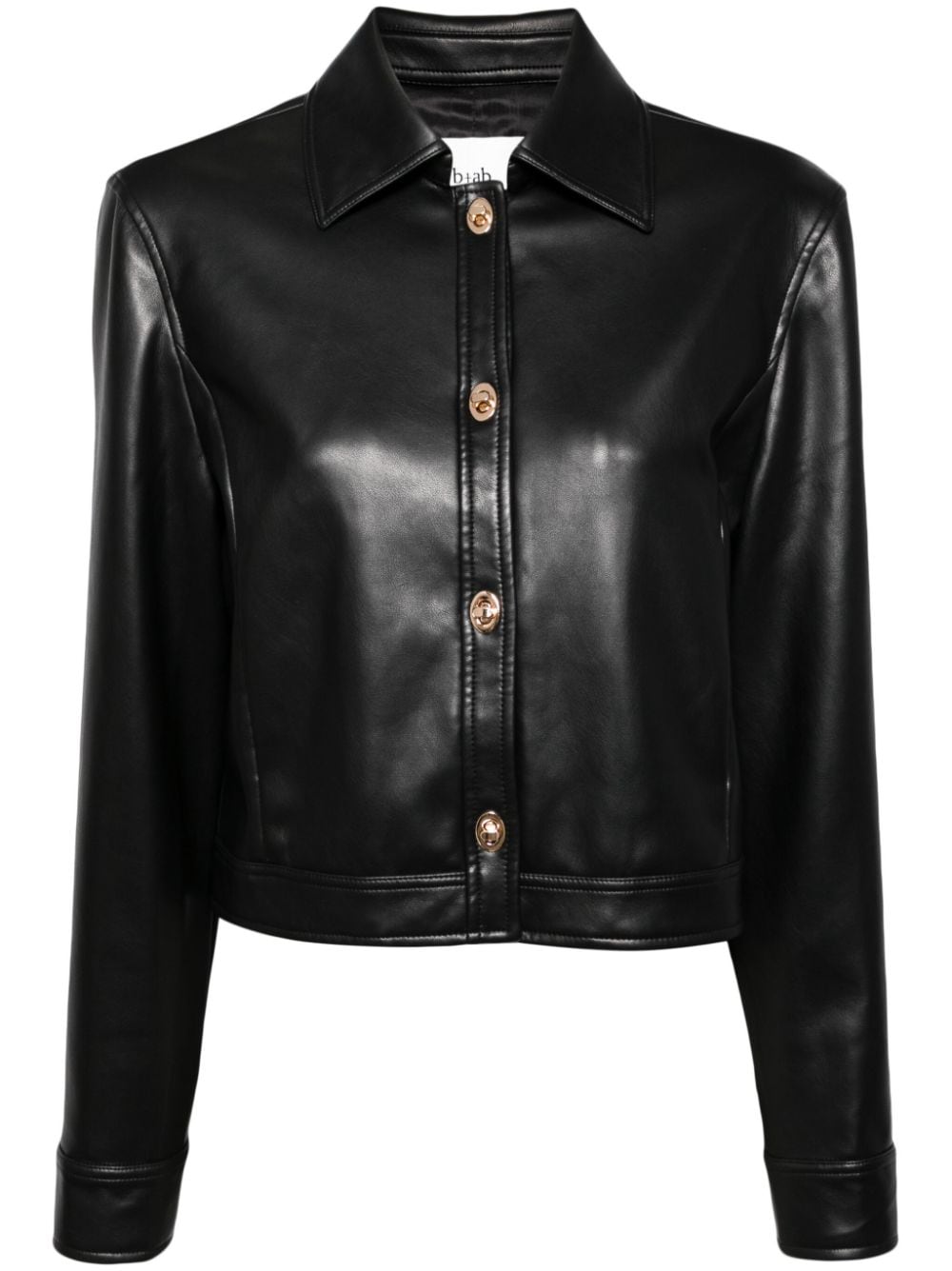 b+ab faux-leather shirt jacket - Black von b+ab