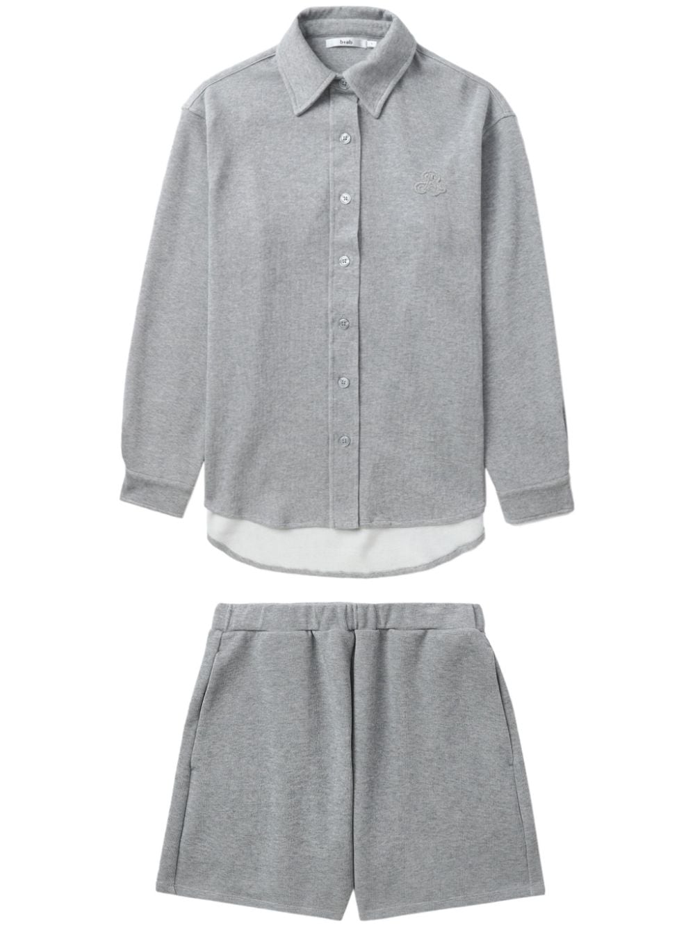 b+ab logo-embroidered short set - Grey von b+ab