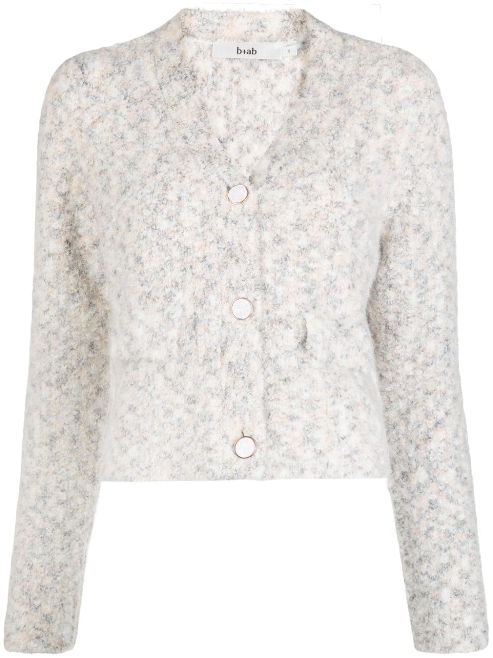 b+ab mélange brushed cropped cardigan - Multicolour von b+ab