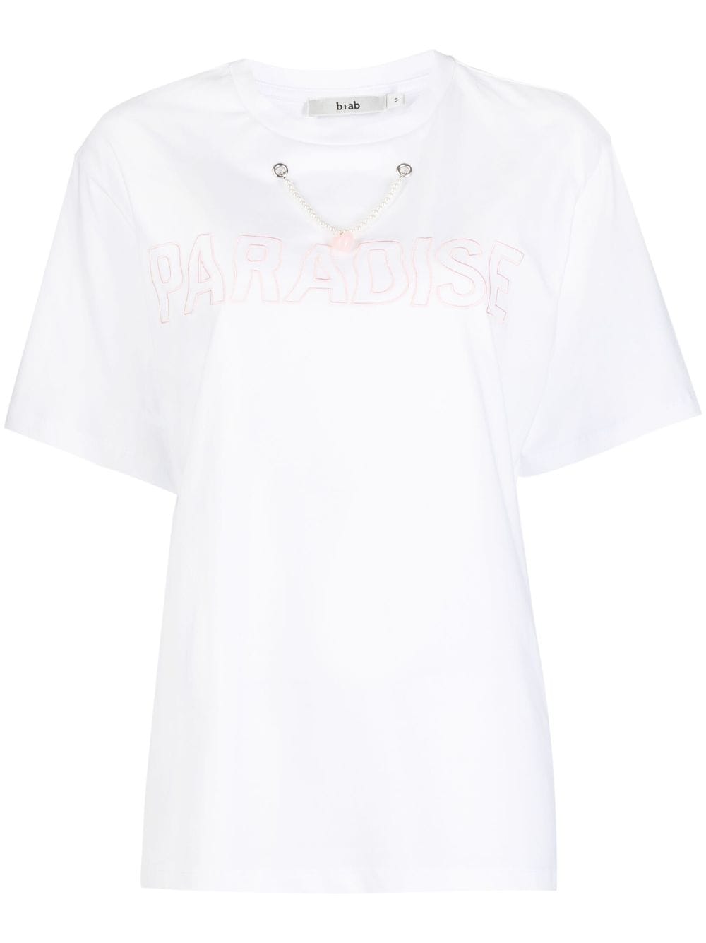 b+ab necklace cotton T-shirt - White von b+ab