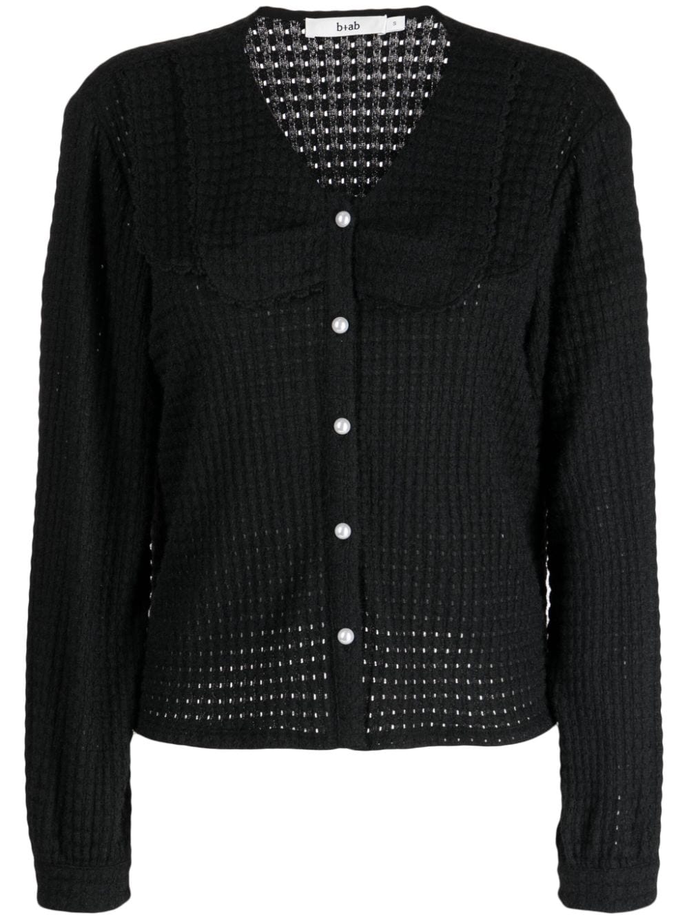 b+ab open-knit button-down cardigan - Black von b+ab