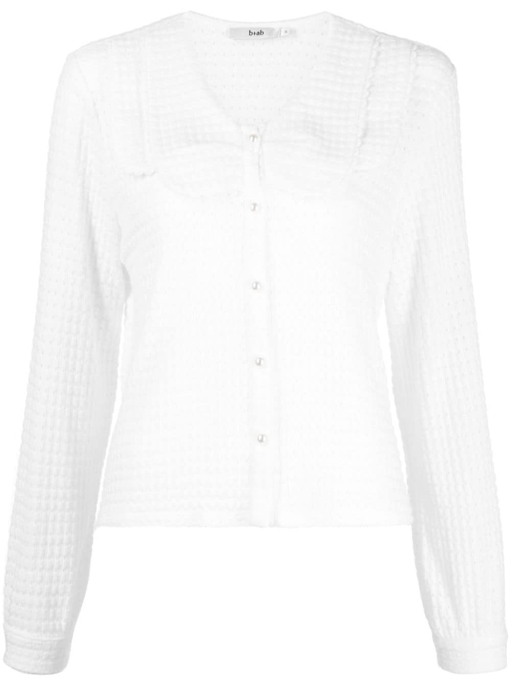 b+ab open-knit button-down cardigan - White von b+ab