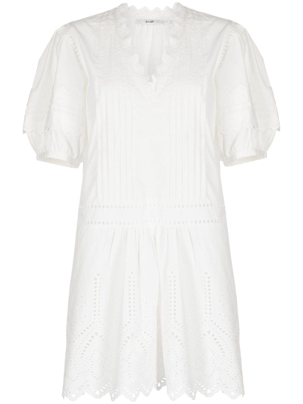 b+ab perforated V-neck minidress - White von b+ab