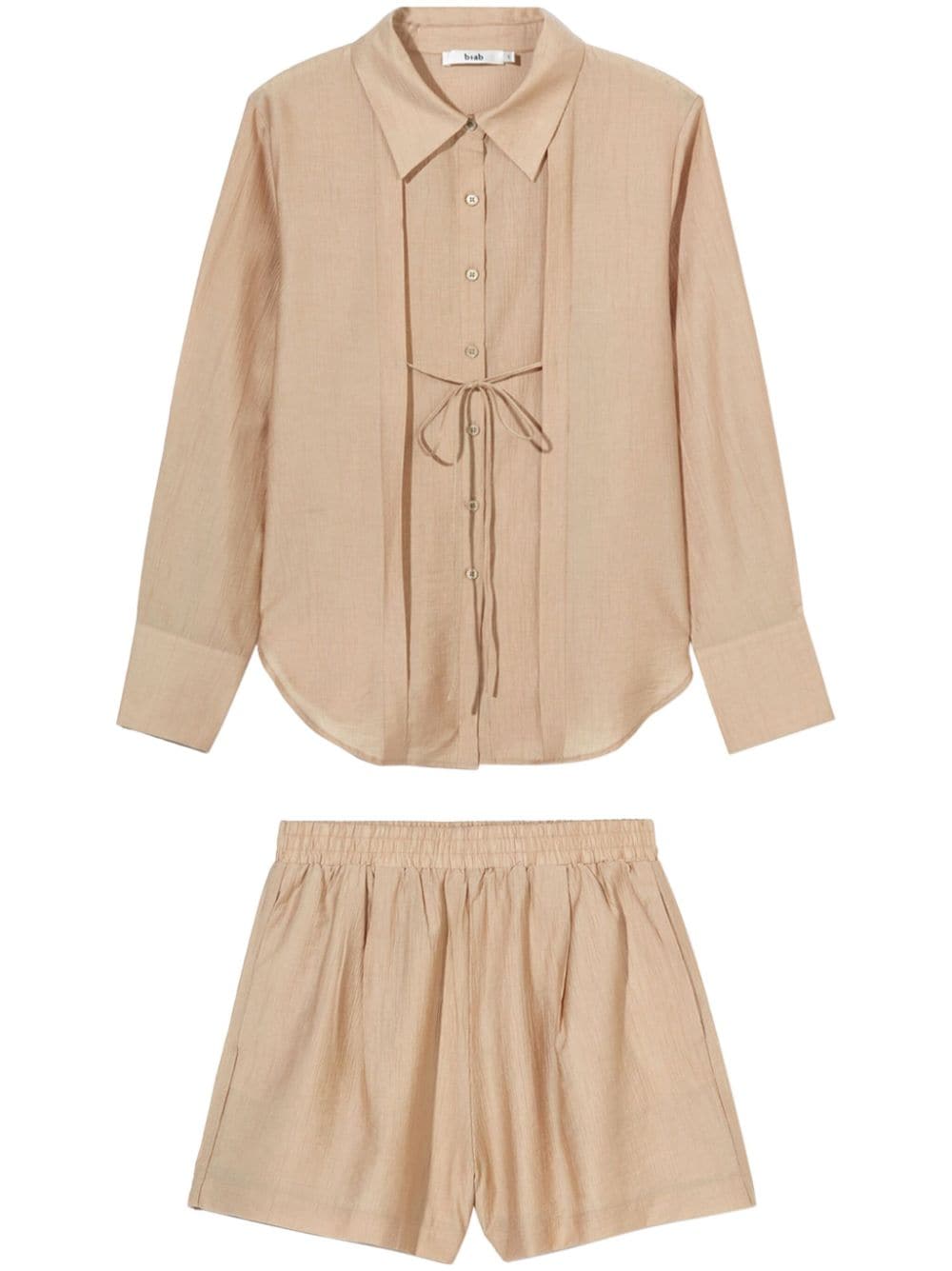 b+ab pleated plissé shorts (set of two) - Neutrals von b+ab